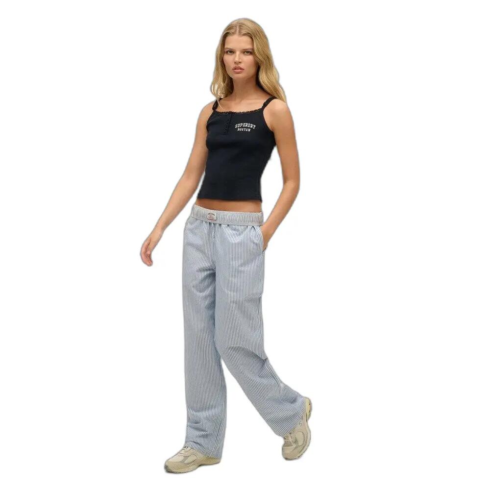 Pantaloni elasticizzati a righe in cotone da donna Superdry 4/6
