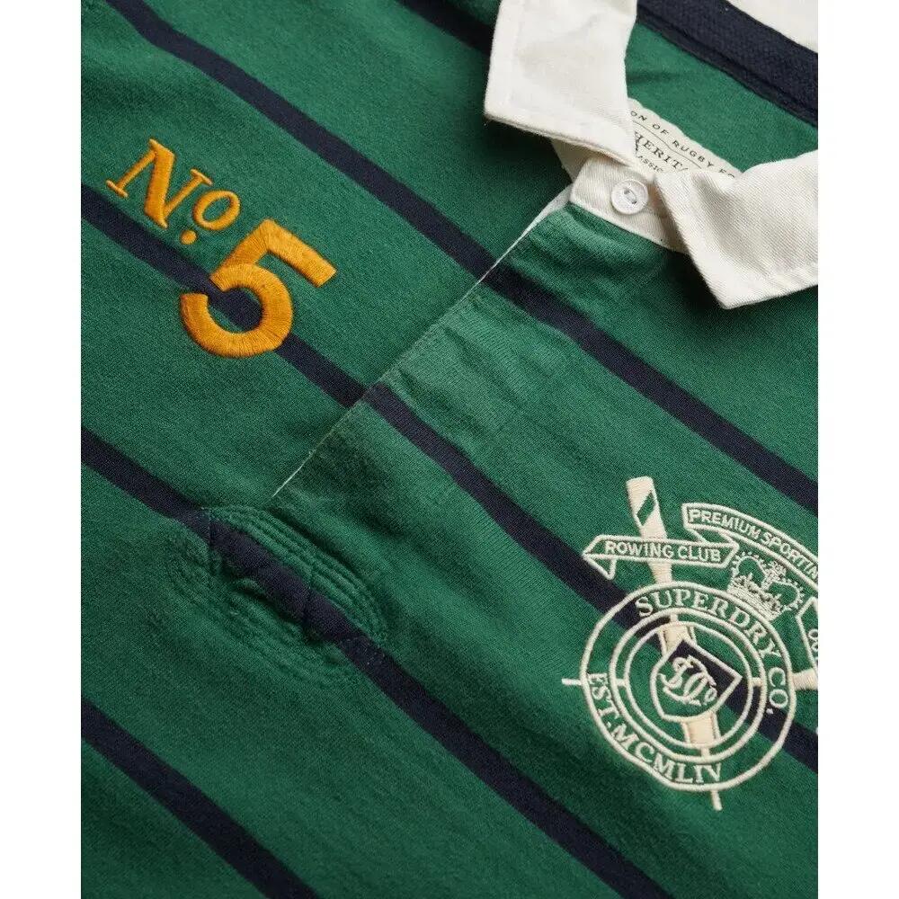 Polo manches longues double emblème à rayures Superdry Rugby 2/2