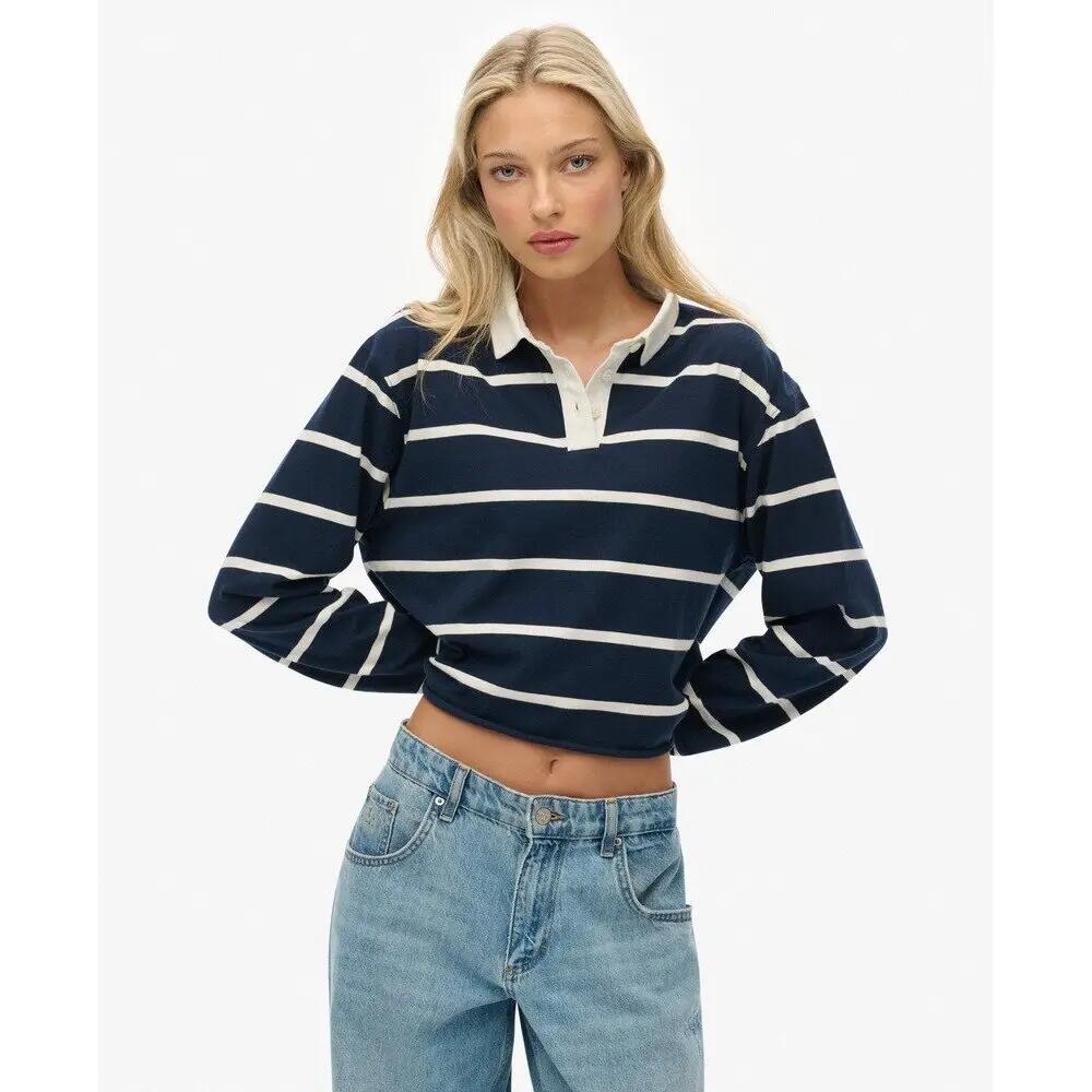 Polo donna a maniche lunghe Superdry Athletic Essentials Stripe 3/6