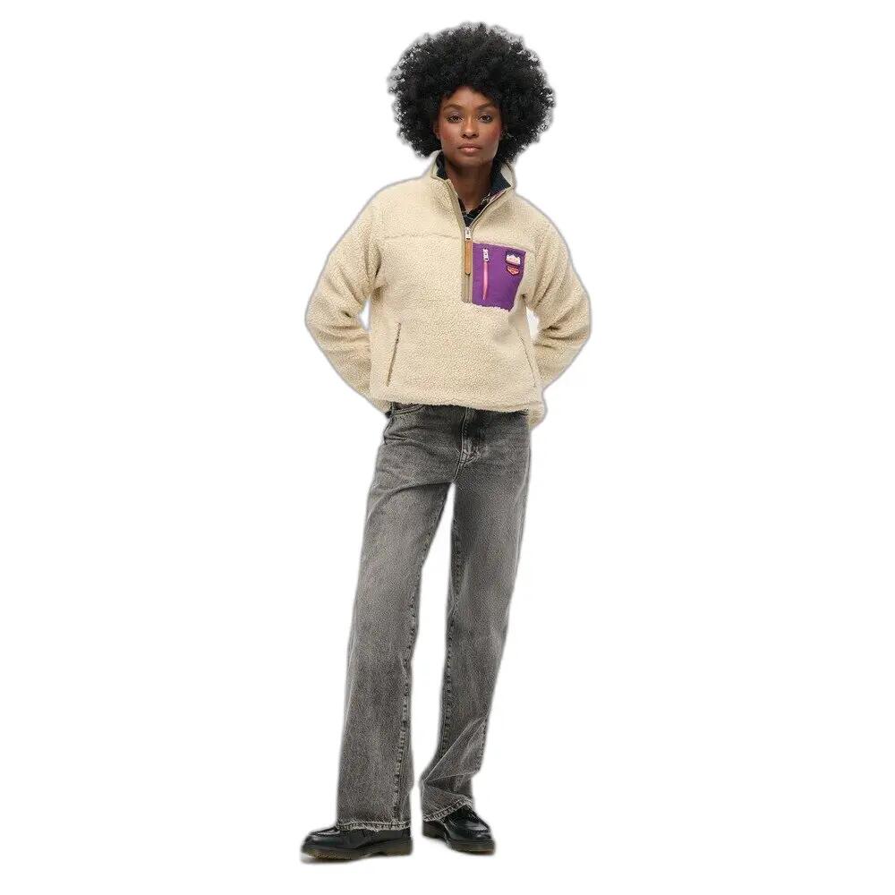 Damen Fleecejacke mit halbem Reißverschluss Superdry Vintage 3/7