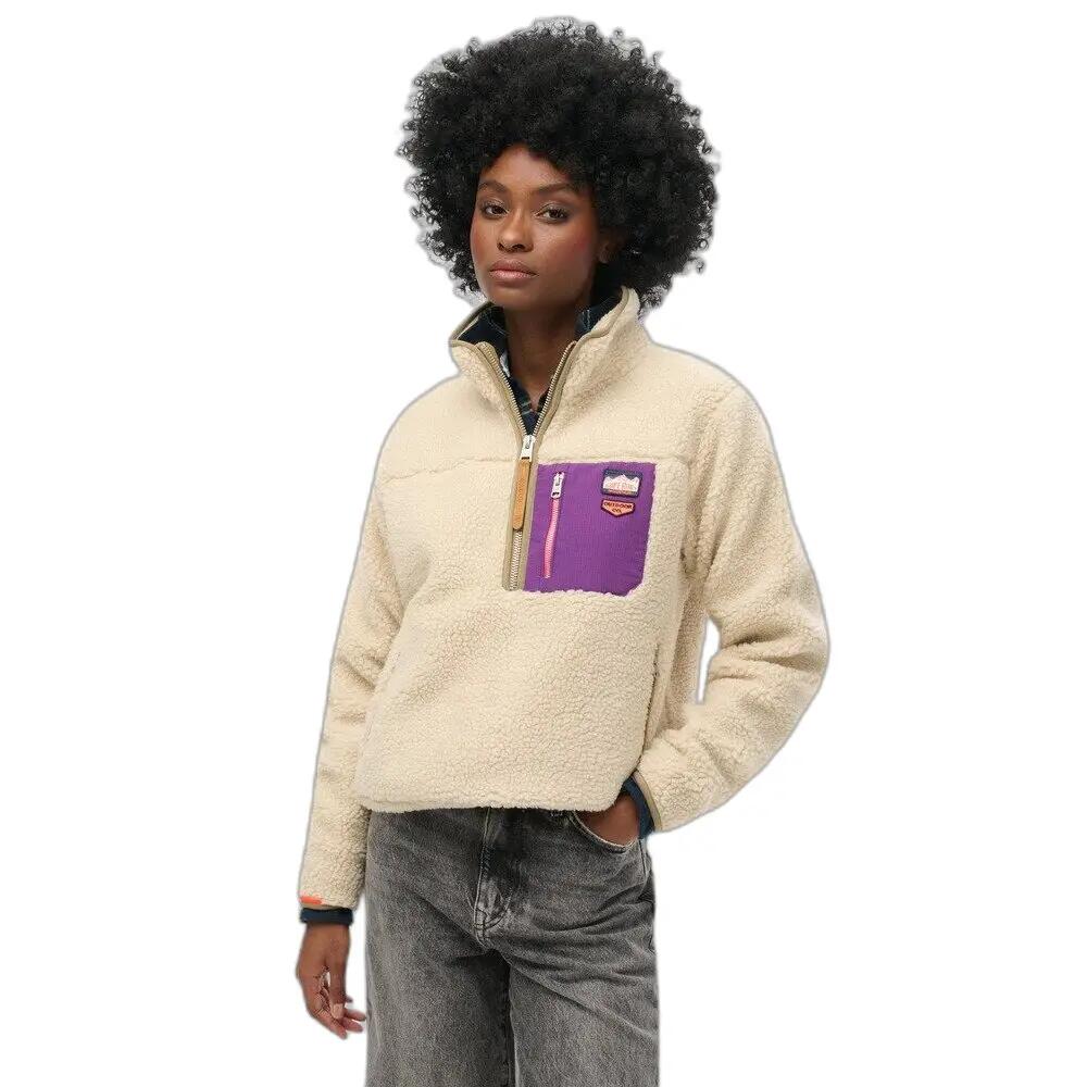 Damen Fleecejacke mit halbem Reißverschluss Superdry Vintage 2/7