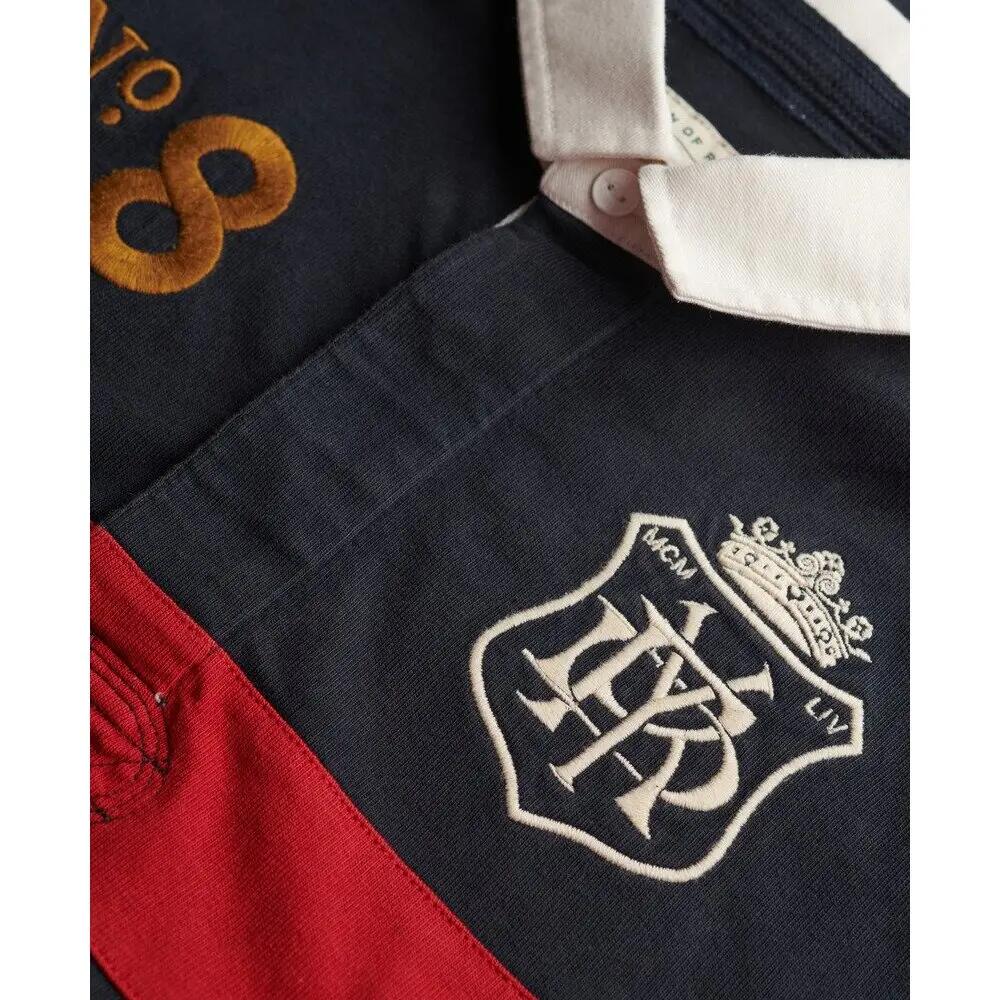 Polo a maniche lunghe doppio emblema a righe Superdry Rugby 2/2