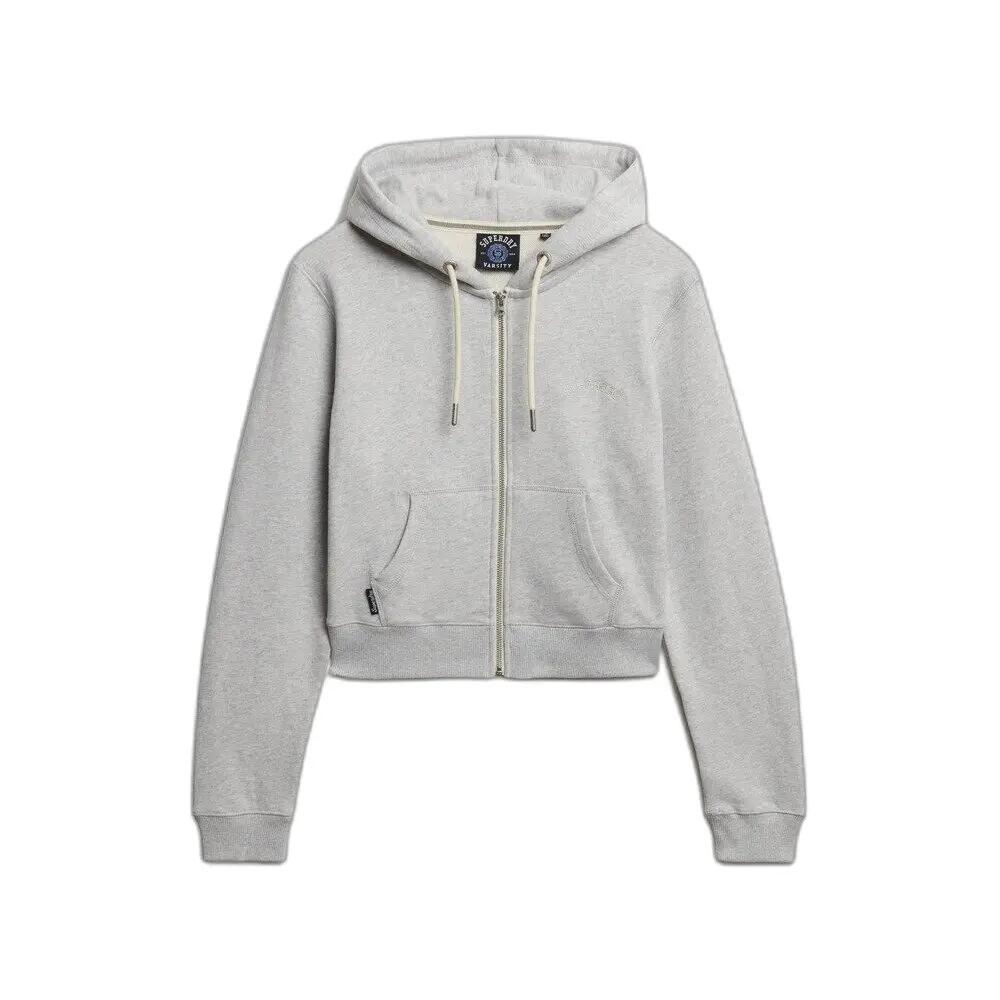 Women's cropped zip-up hoodie with logo Superdry Essential