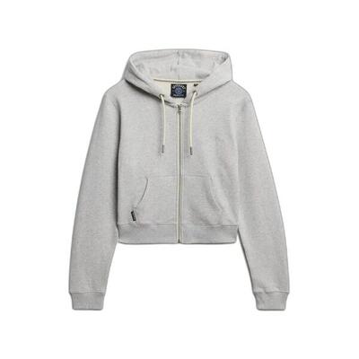 Korte dames hoodie met rits en logo superdry essential