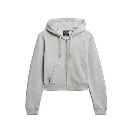 Sweatshirt à capuche court zippé à logo femme Superdry Essential