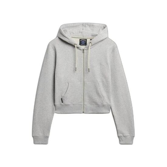 Sweatshirt à capuche court zippé à logo femme Superdry Essential
