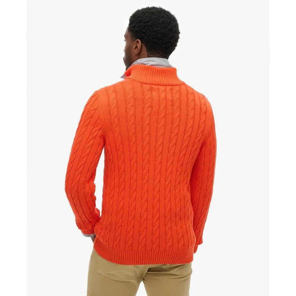 Demi-zip trui in gedraaid breisel Superdry Organic 5/6