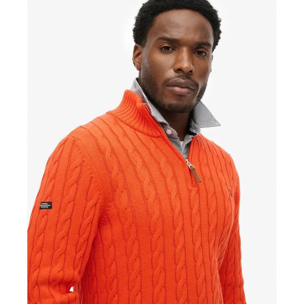 Demi-zip trui in gedraaid breisel Superdry Organic 6/6