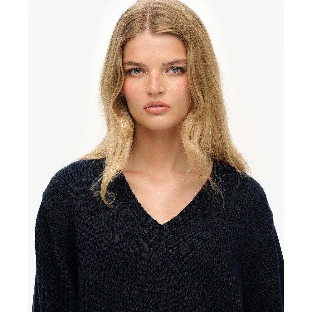 Striped oversized V-neck jumper for women Superdry 5/6