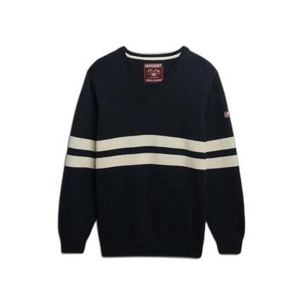 Pull oversize rayé col V femme Superdry