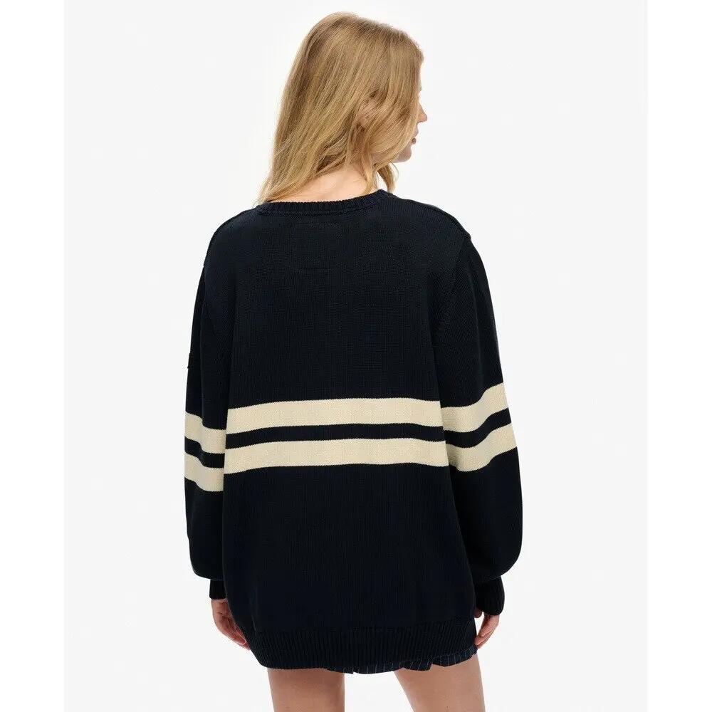 Striped oversized V-neck jumper for women Superdry 4/6