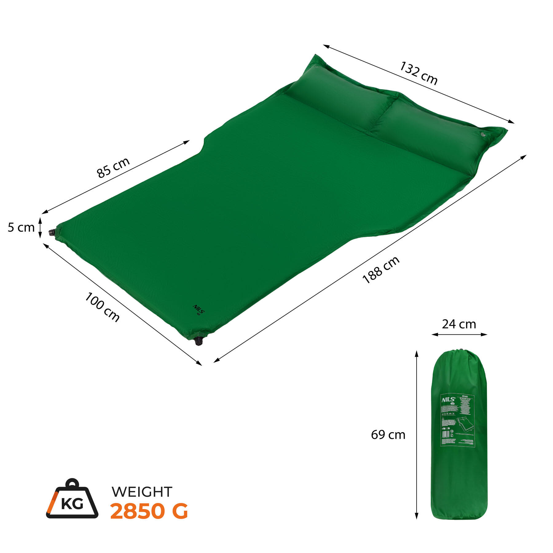 Tapis de sol gonflable pour voiture NC4401 Nils Camp 3/7