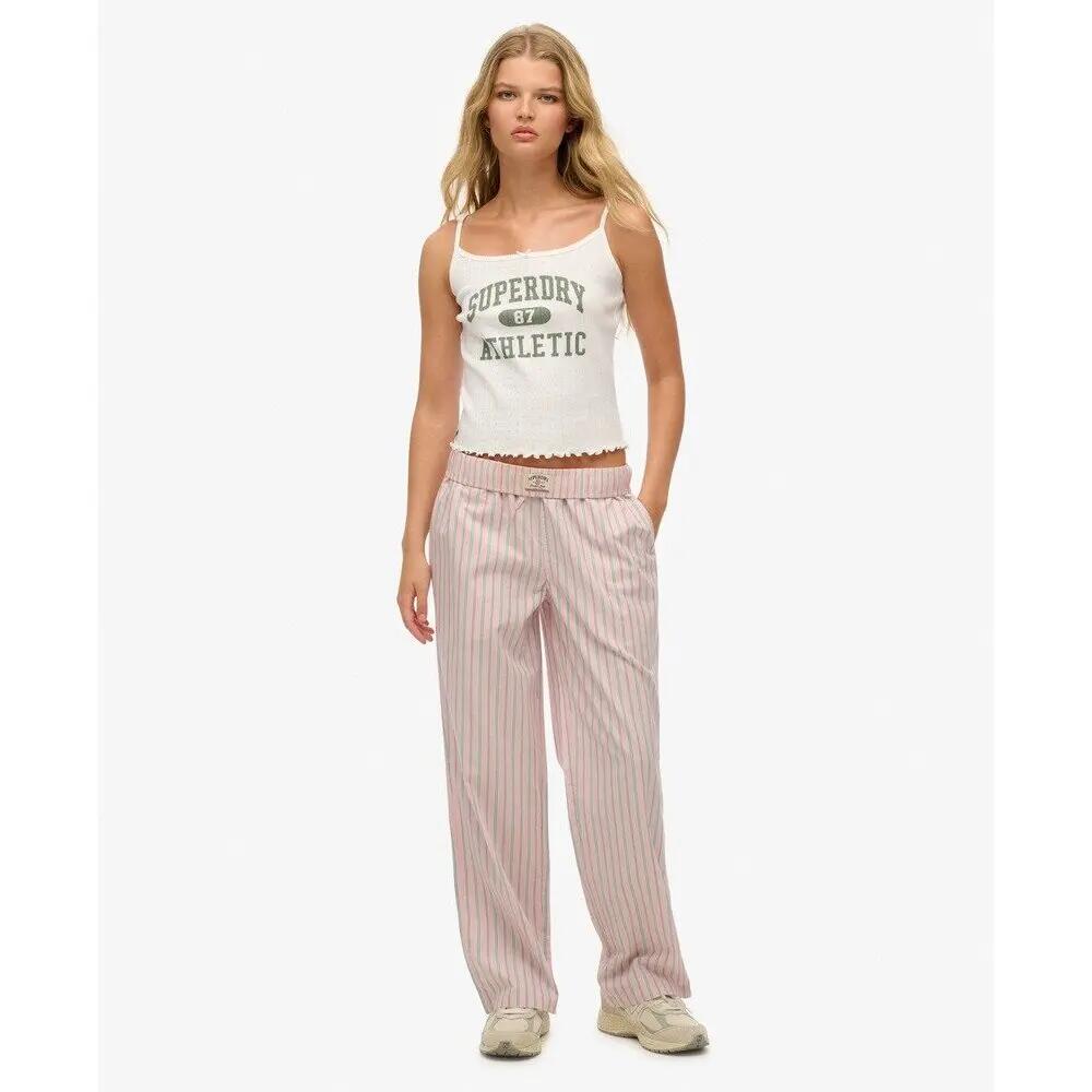 Pantaloni elasticizzati a righe in cotone biologico donna Superdry 3/6