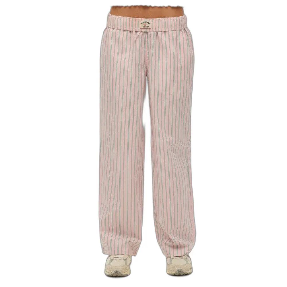 Pantaloni elasticizzati a righe in cotone biologico donna Superdry 2/6
