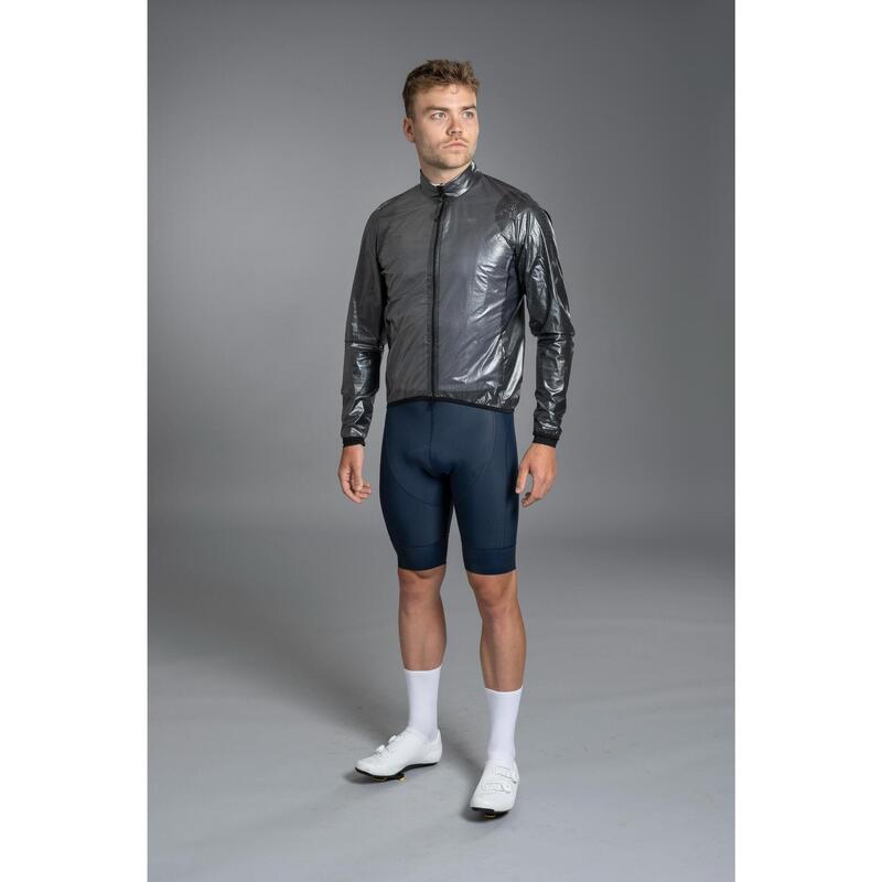 Cycling Rain Jacket Waterproof Breathable Compact Unisex - Rainy Black