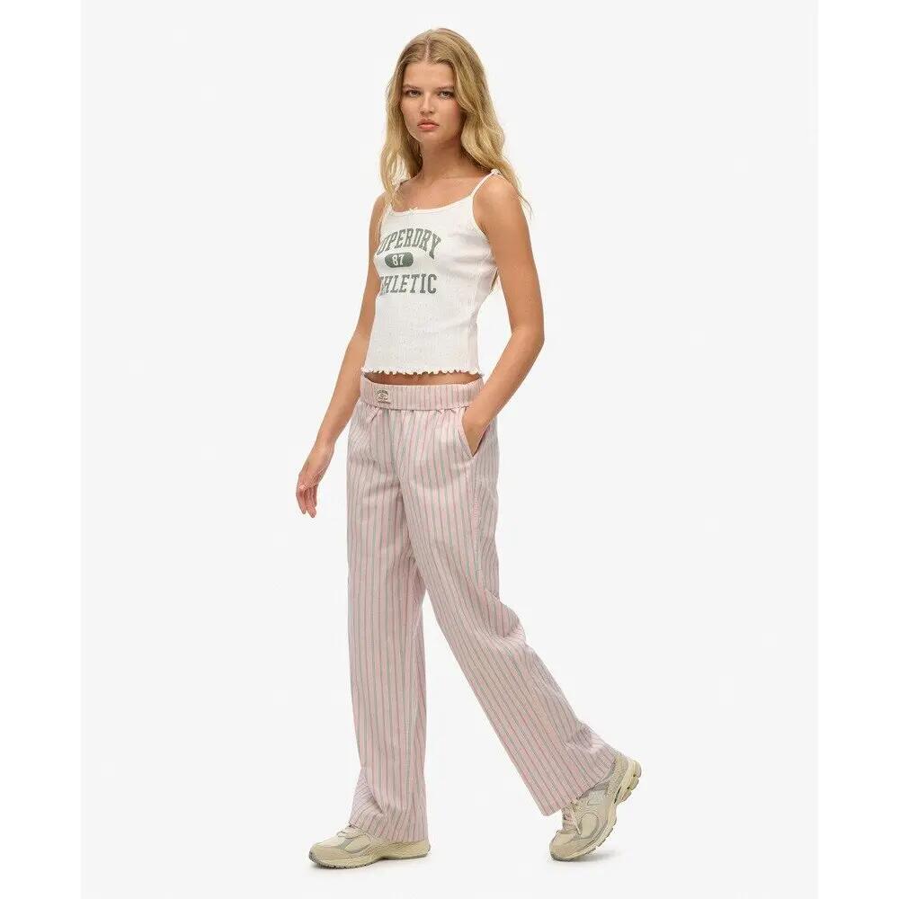 Pantaloni elasticizzati a righe in cotone biologico donna Superdry 4/6