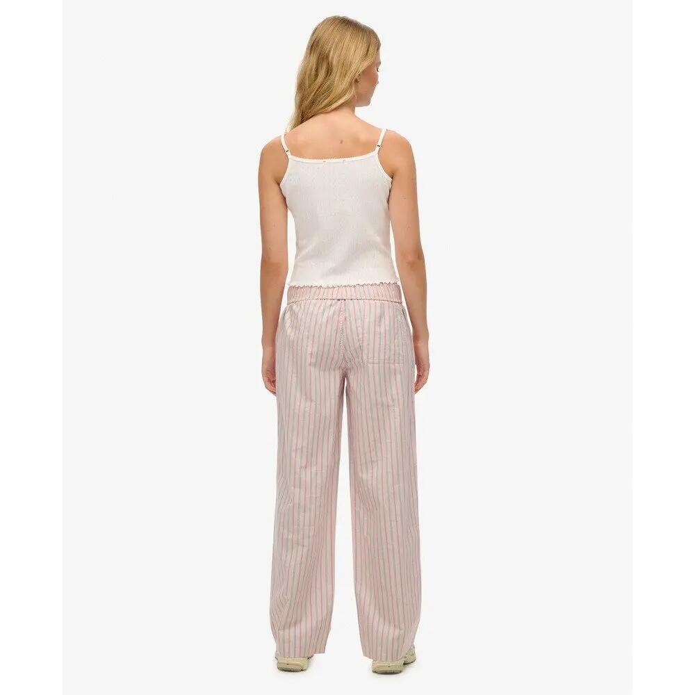 Pantaloni elasticizzati a righe in cotone biologico donna Superdry 6/6