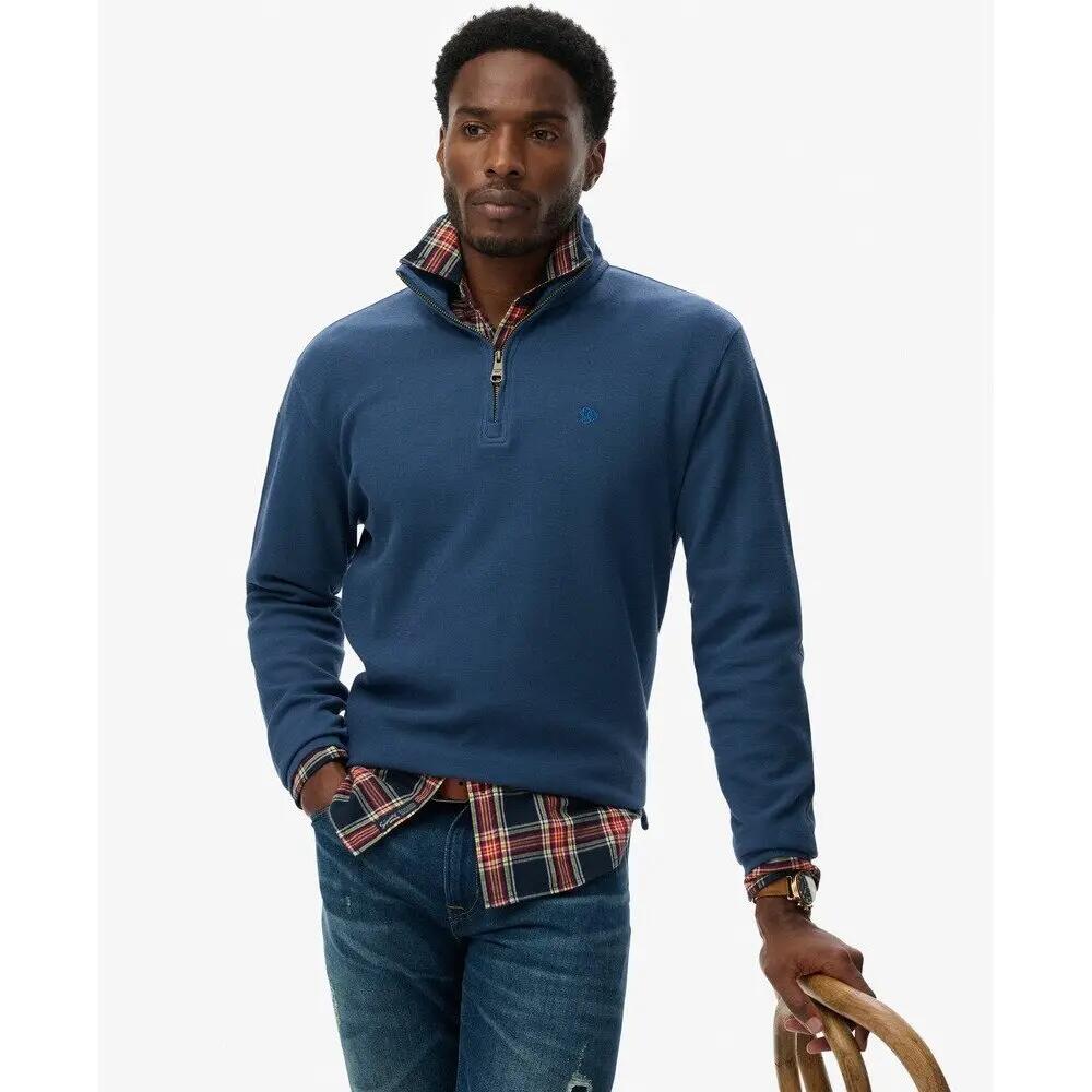 Sweter z prążkowanego materiału z zamkiem na szyi Superdry 3/6