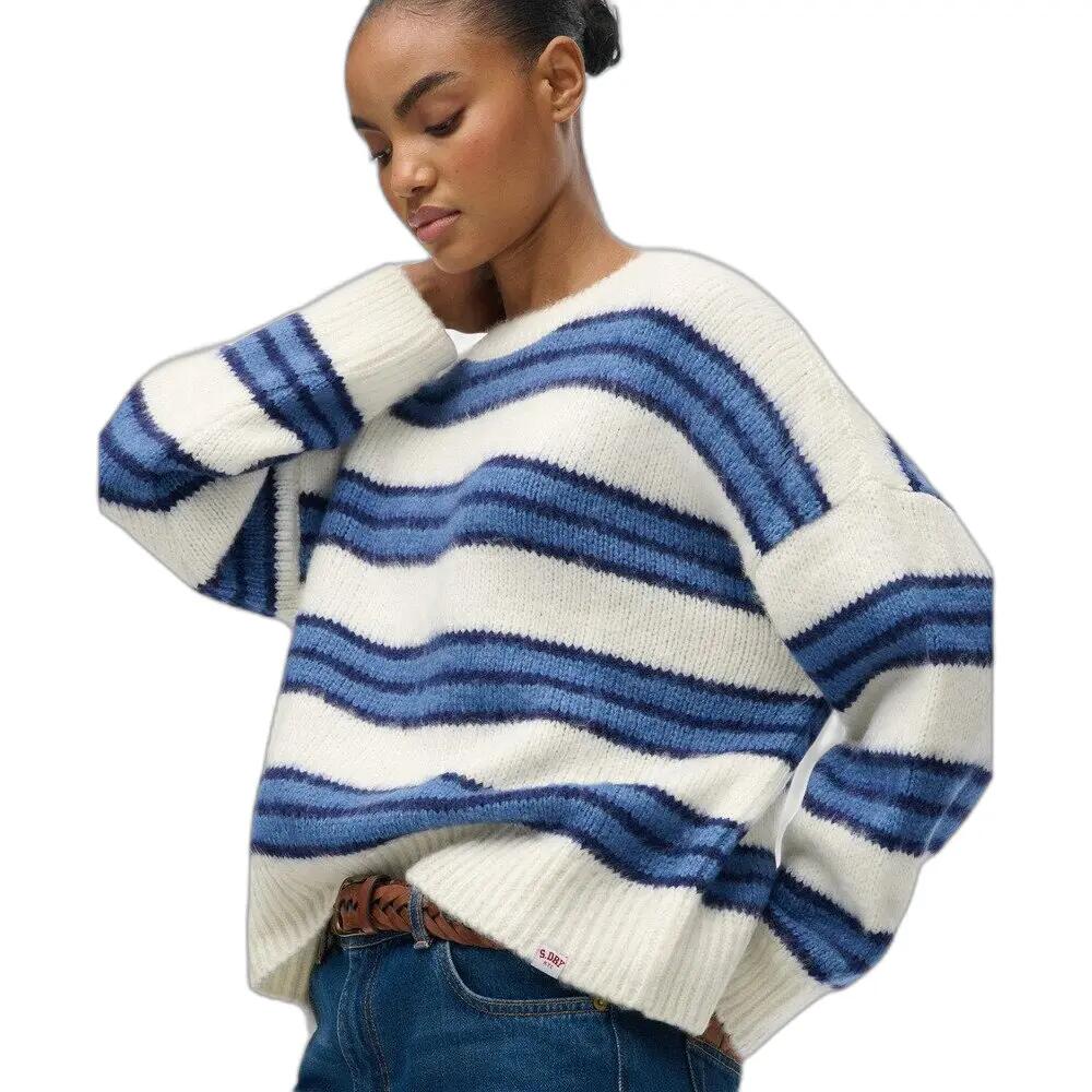 Brushed striped knit pullover for women Superdry 4/5