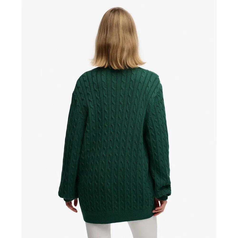 Oversized V-hals kabeltrui voor dames Superdry 3/5