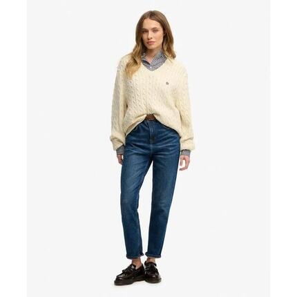 Pull à câbles Col V oversize femme Superdry