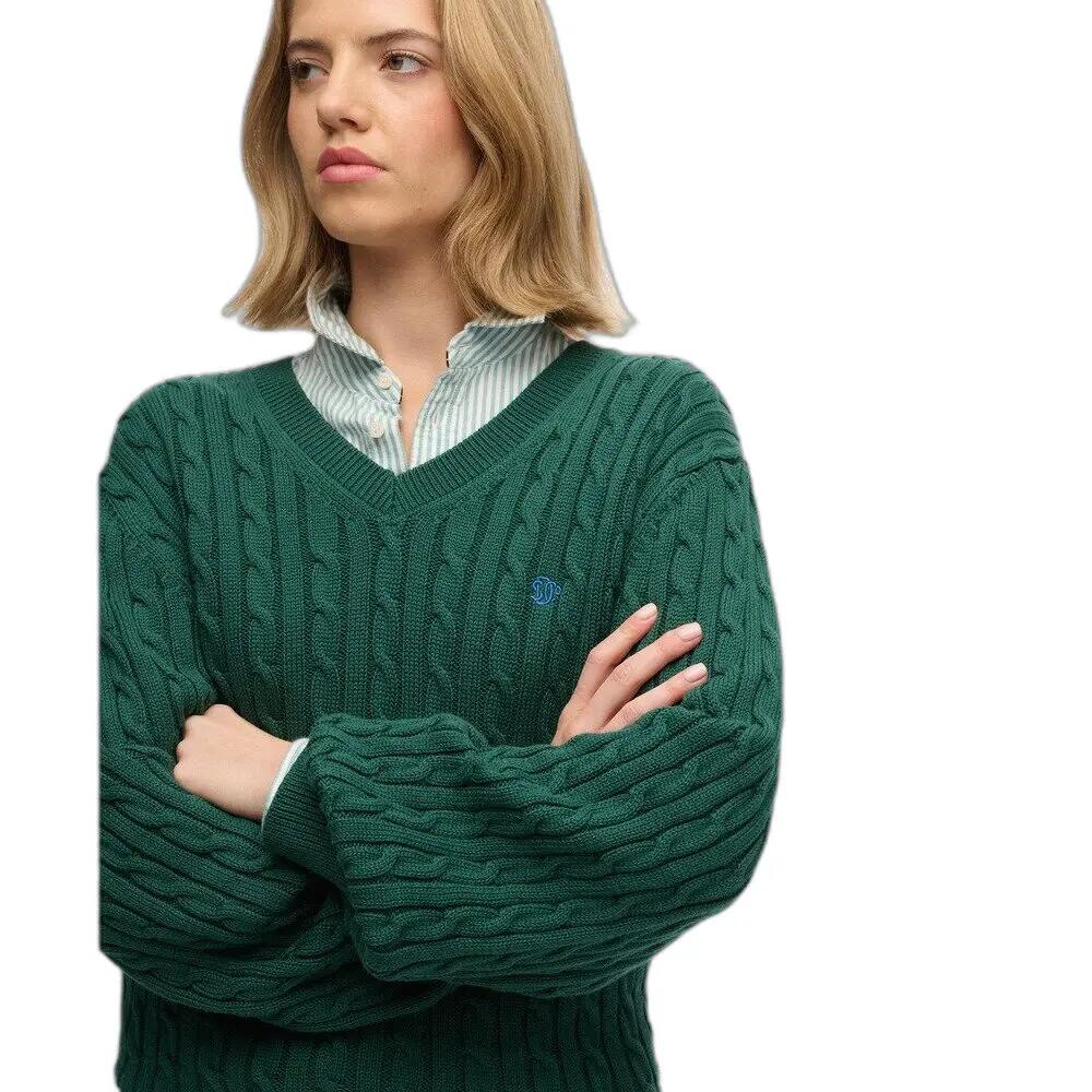 Oversized V-hals kabeltrui voor dames Superdry 4/5