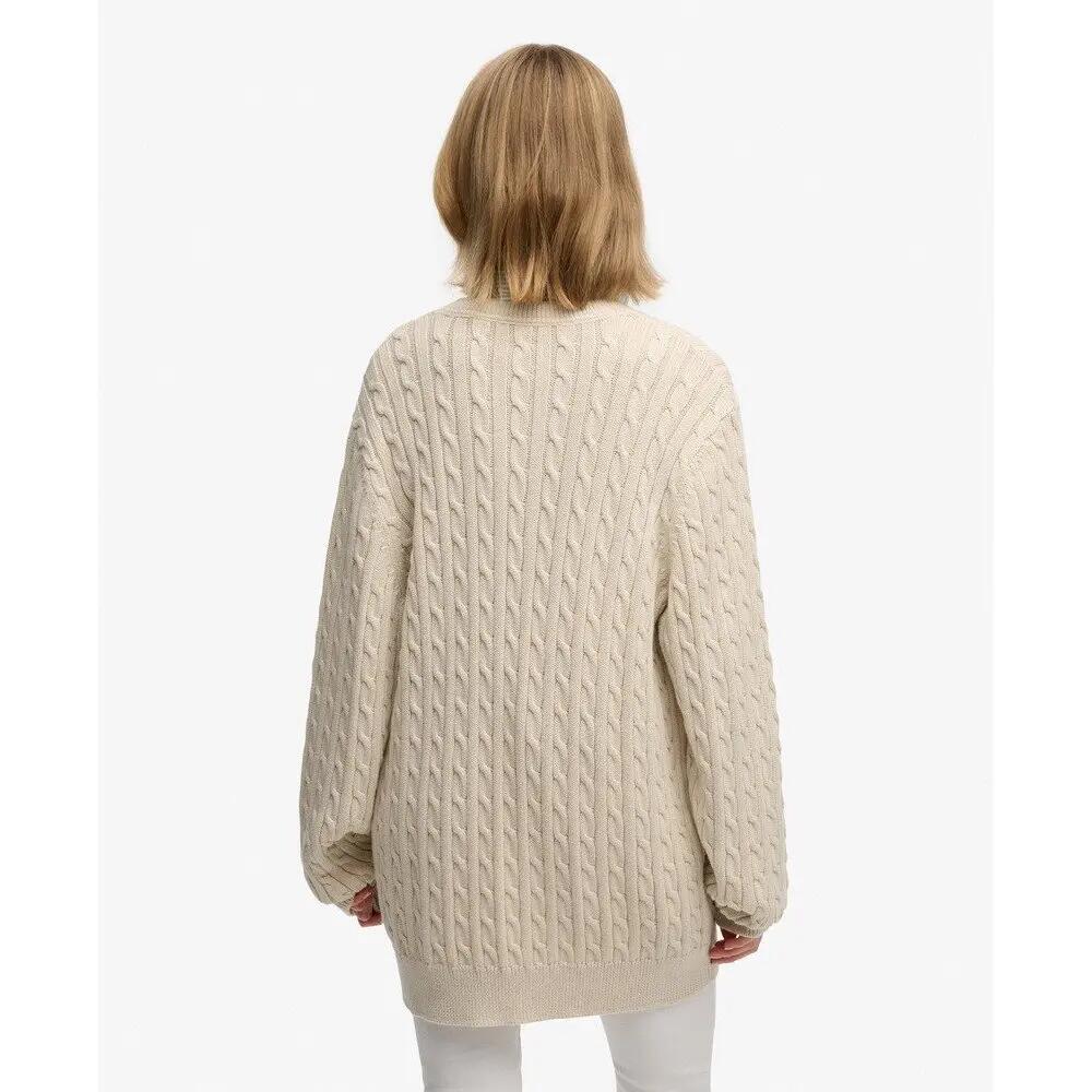 Oversized V-hals kabeltrui voor dames Superdry 4/5