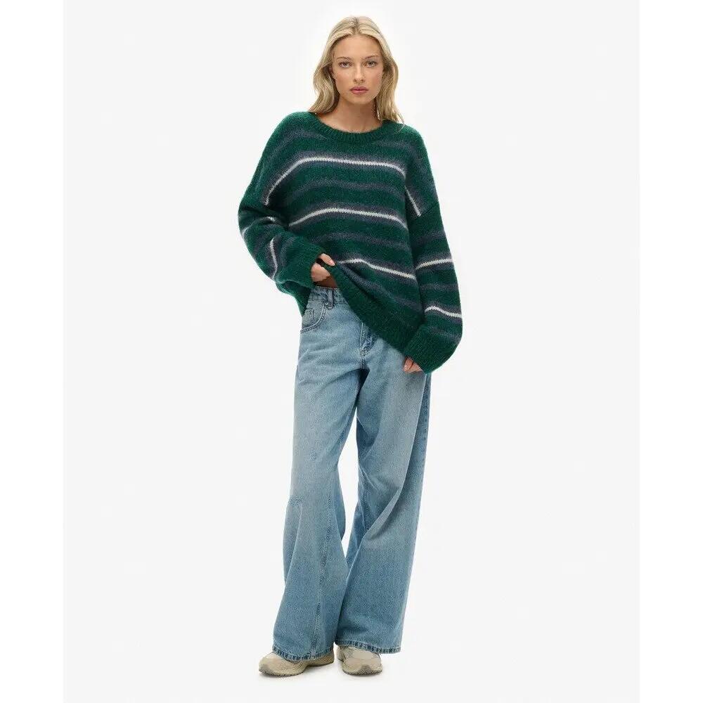 Pull en maille rayé brossé décontracté femme Superdry 2/5