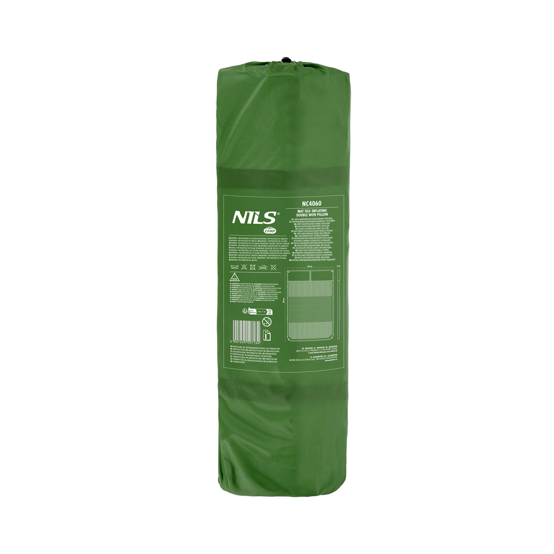 Saltea de dormit autogonflabila JUMPENGATP, nailon, verde, 195 x 60 x 5