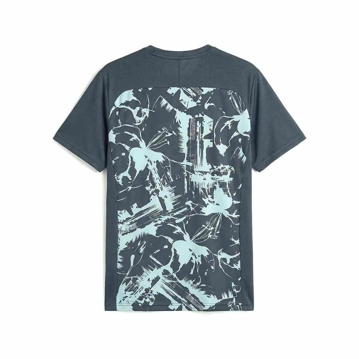 T-shirt da uomo in poliestere blu da training 7/7