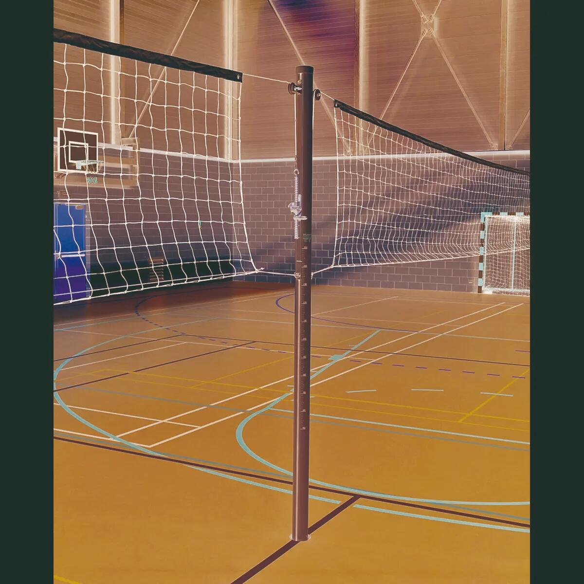 Centrale volleybalpaal aluminium school cabestan zonder buizen Sporti 2/2