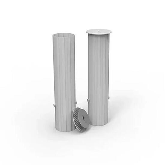 Spiel aus 4 Aluminiumhülsen + Deckel für Fußballtore Sporti