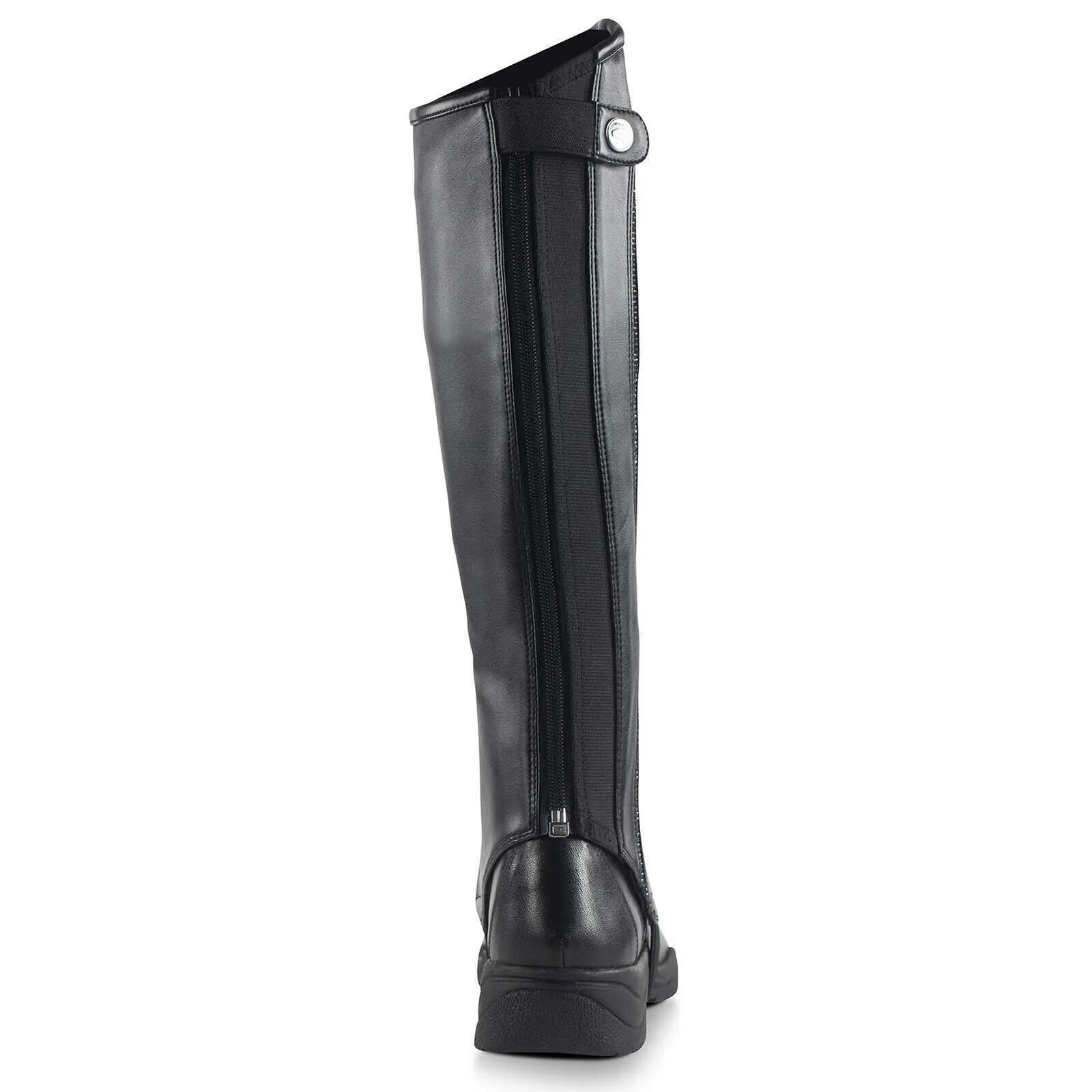 Mini-chaps d'équitation en cuir scintillants femme Horze Sabrina 3/4