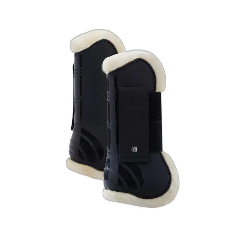 Open-toe horse gaiters with imitation fur lining Horze Caliber