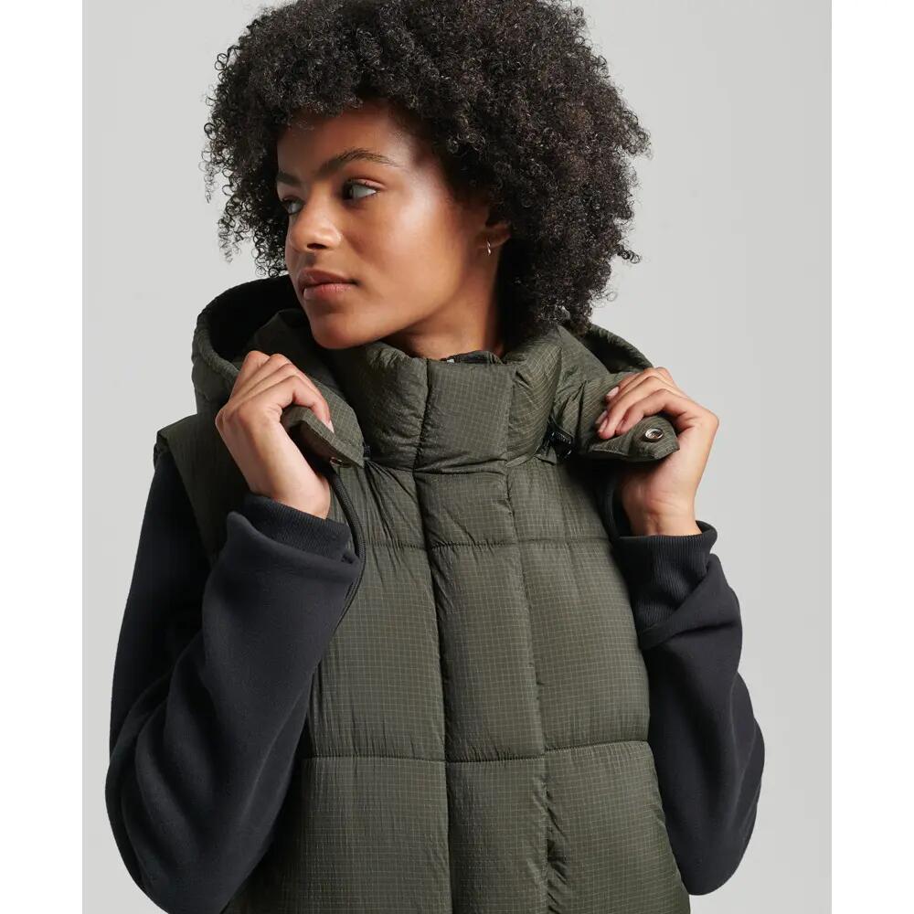 Doudoune à capuche long sans manches femme Superdry Ripstop 4/7