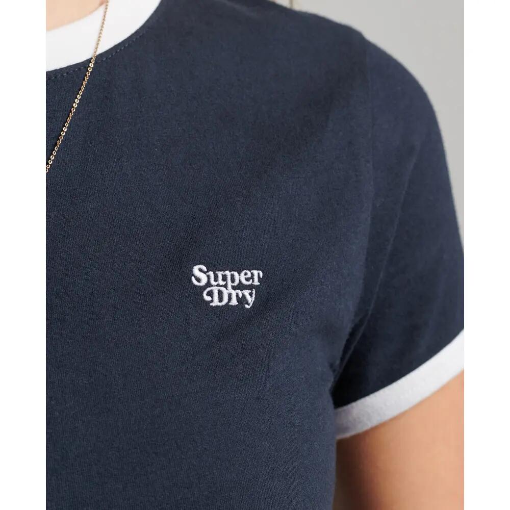 T-shirt court à bords contrastants coton biologique femme Superdry 4/4