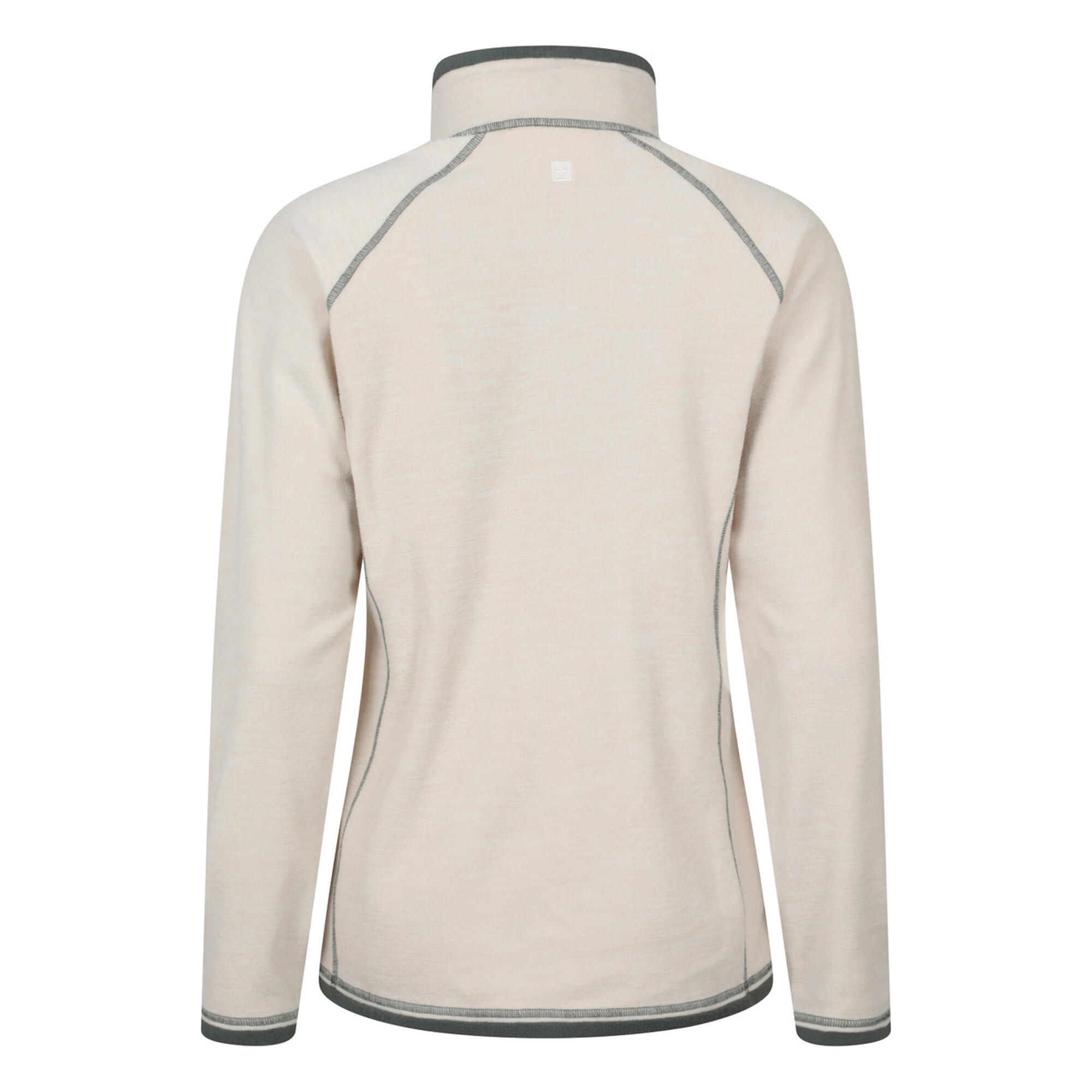 Womens/Ladies Montana Half Zip Fleece Top (Cream) 2/3