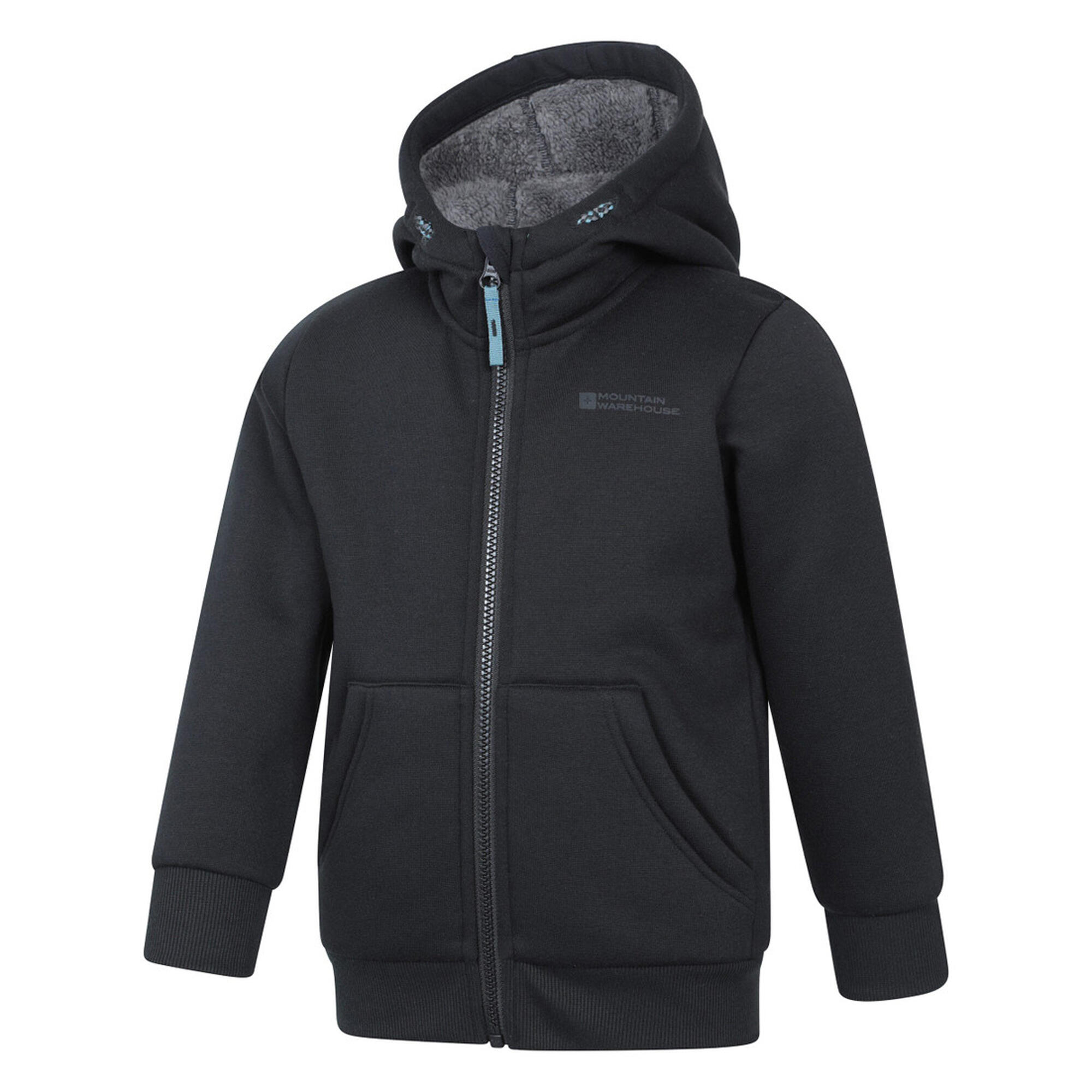 "Nordic II" Hoodie mit durchgehendem Reißverschluss für Kinder Schwarz 3/4