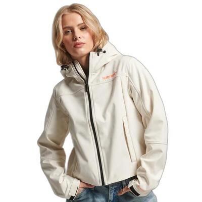Dames softshell waterdichte jas met capuchon superdry code trekker
