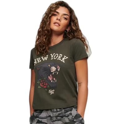 Dames-t-shirt superdry tattoo graphic années 90