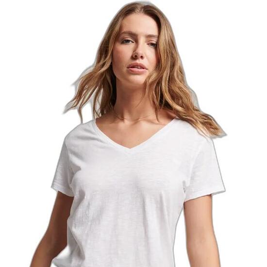 T-shirt col V brodé et flammé femme Superdry