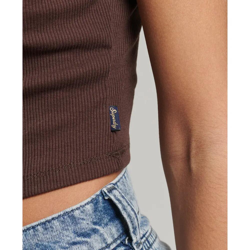 Cami-Top mit gerippter Spitzenborte 5/5