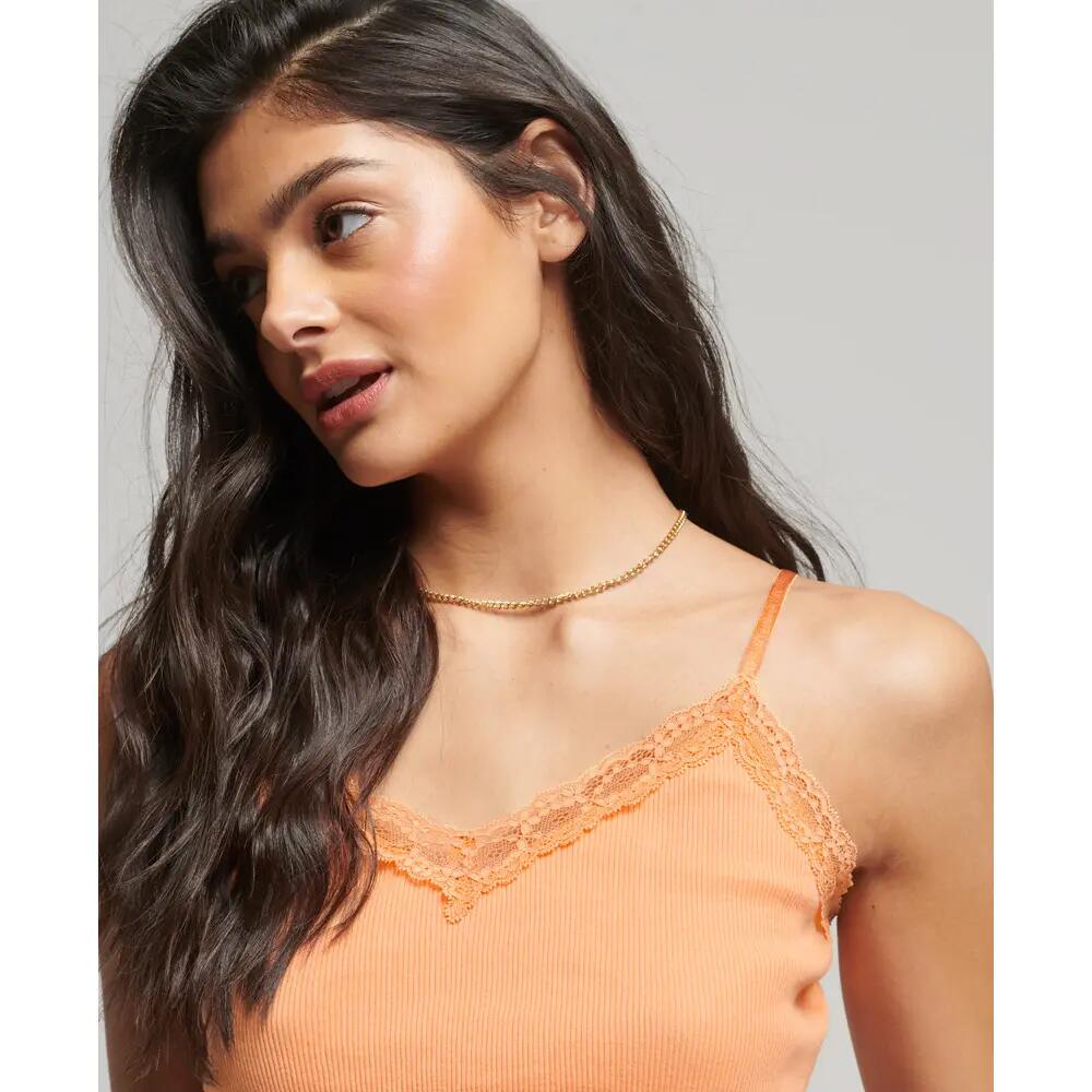 Top Orange Clair Femme Superdry Vintage Lace Cami 4/5