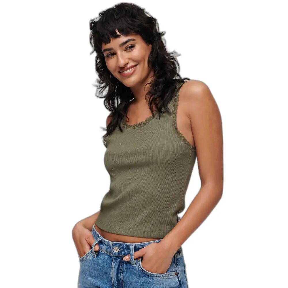 Débardeur Vert Femme Superdry Vintage Lace 2/3