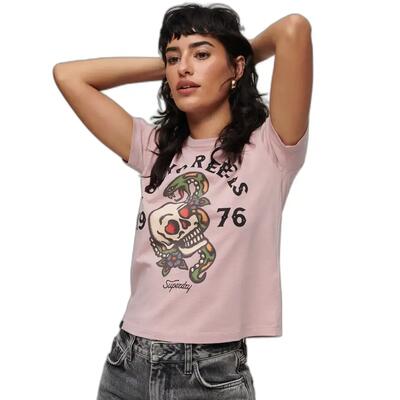 Dames-t-shirt superdry tattoo graphic années 90