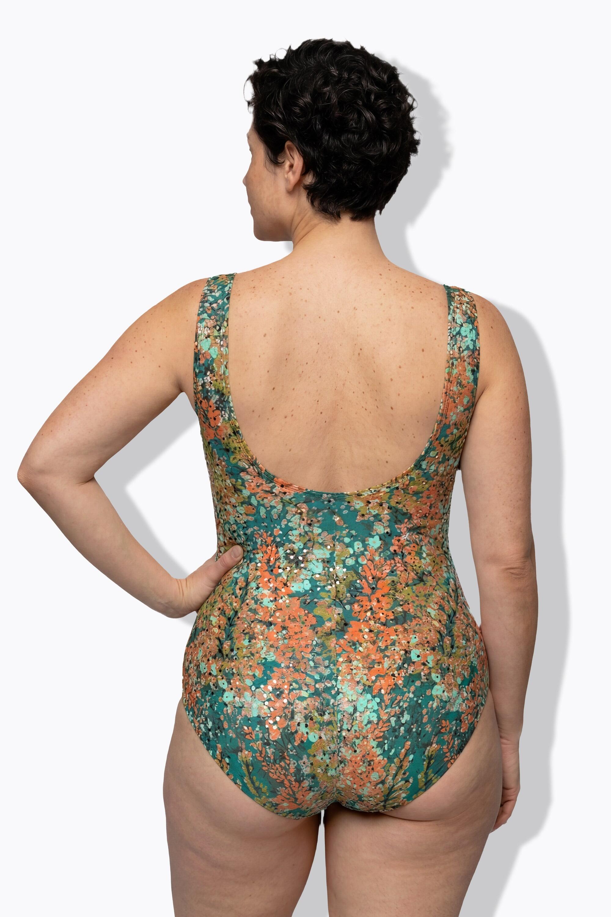 Femme Maillot de bain à fleurs sans bonnets souples décolleté rond 2/7