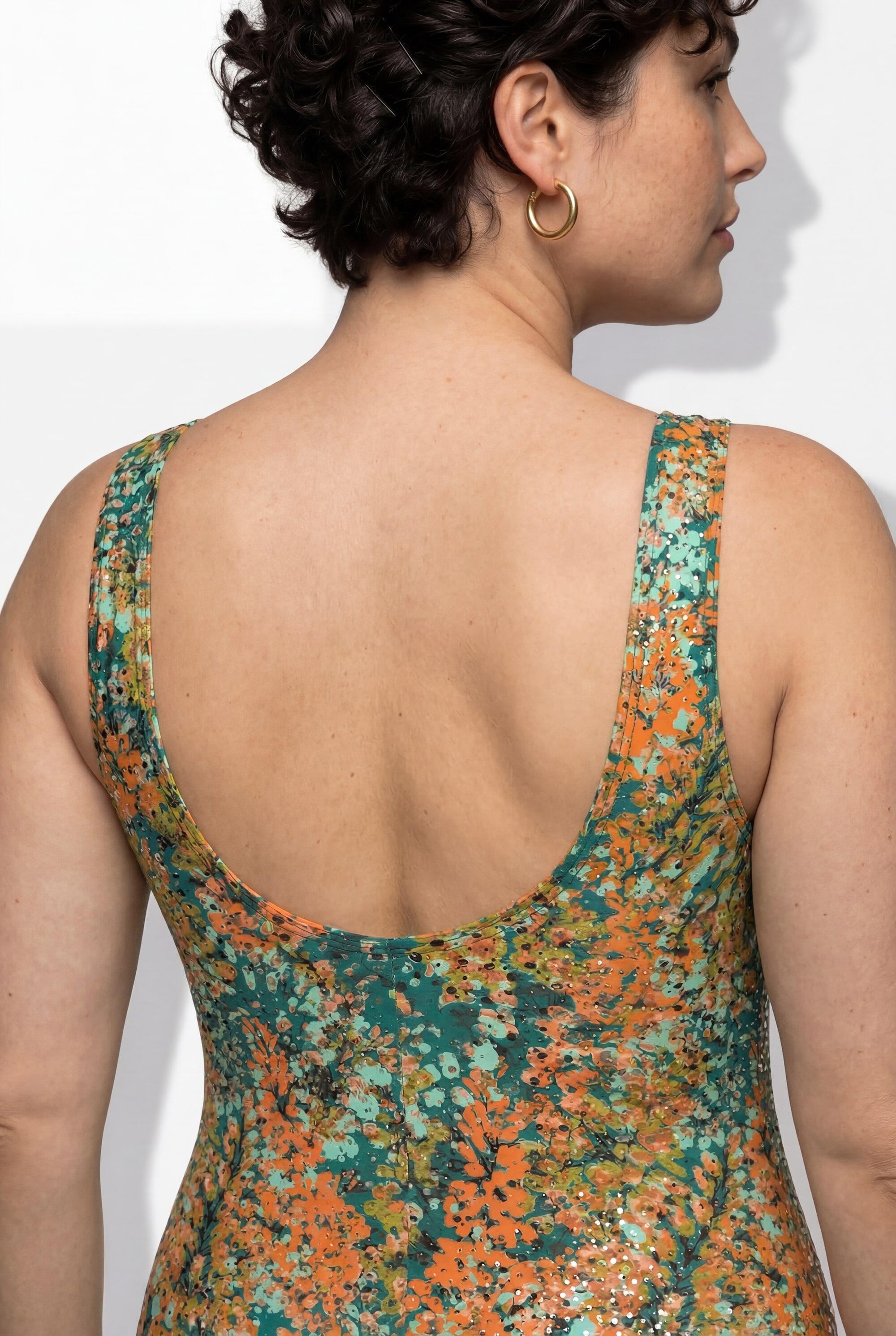 Femme Maillot de bain à fleurs sans bonnets souples décolleté rond 4/7