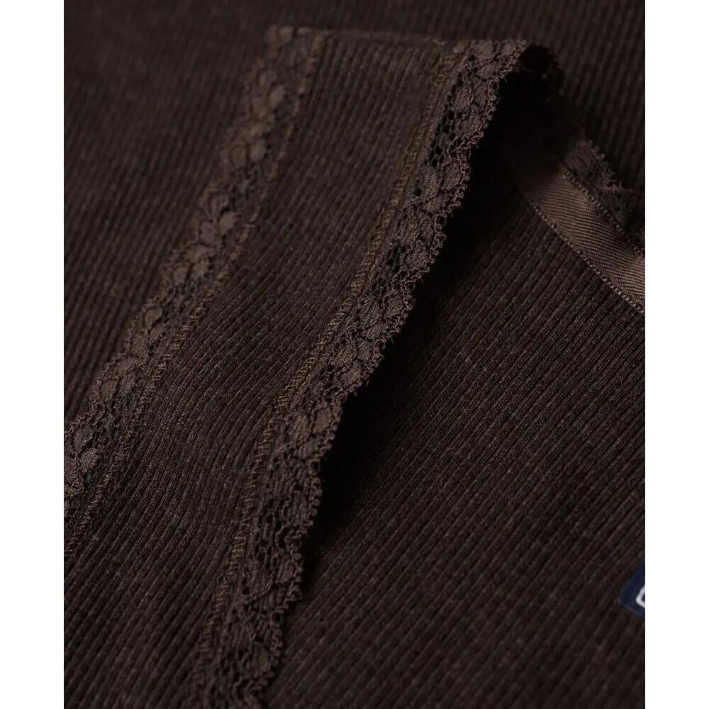Débardeur en coton bio à liseré en dentelle femme Superdry Vintage 4/5