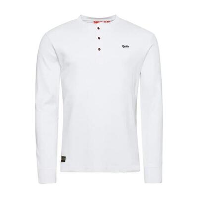 T-shirt met lange mouwen, tunesische kraag en geborduurd logo superdry vintage