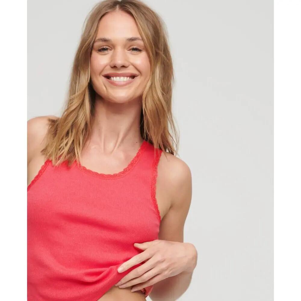 Débardeur en coton bio à liseré en dentelle femme Superdry Vintage 3/5